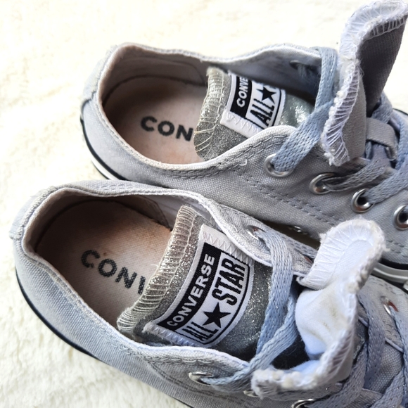 Converse Chuck Taylor All Star Low Top Sneaker Sparkle Double Tongue 5 - Picture 7 of 12